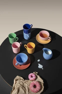 Kopper & Krus<Lyngby Porcelæn Rhombe Color Krus med hank 33 cl blå porcelæn