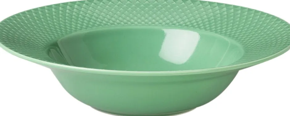 Tallerkener<Lyngby Porcelæn Rhombe Dyb tallerken Ø24,5 cm grøn porcelæn