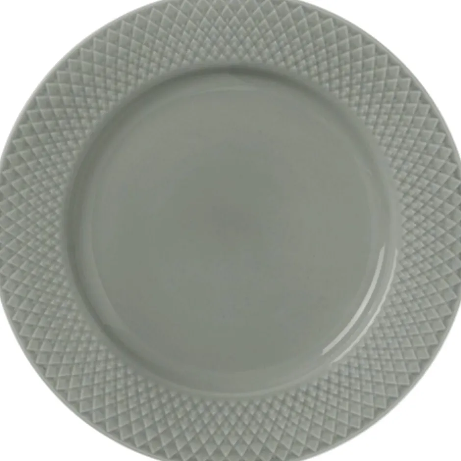 Tallerkener<Lyngby Porcelæn Rhombe Earth Frokosttallerken Ø21 cm moss