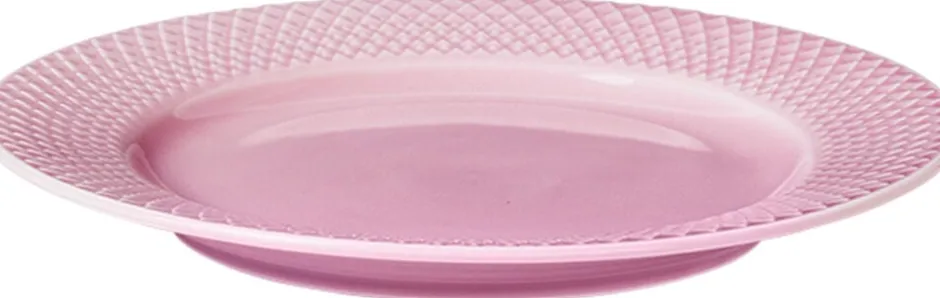 Tallerkener<Lyngby Porcelæn Rhombe Frokosttallerken Ø21 cm rosa porcelæn