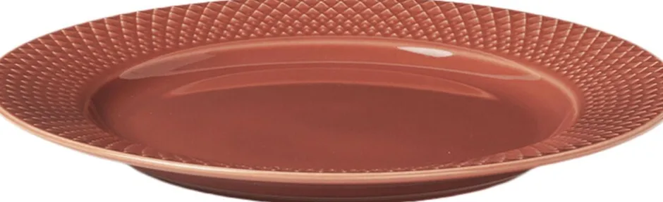 Tallerkener<Lyngby Porcelæn Rhombe Frokosttallerken Ø23 cm terracotta porcelæn