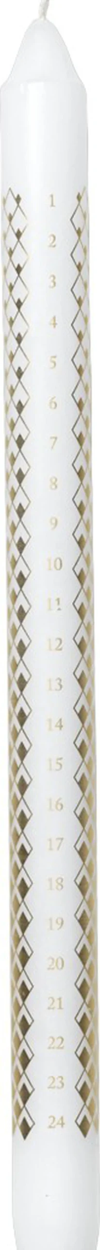 Lys & Lysestager<Lyngby Porcelæn Rhombe Kalenderlys Ø2. 5 cm hvid