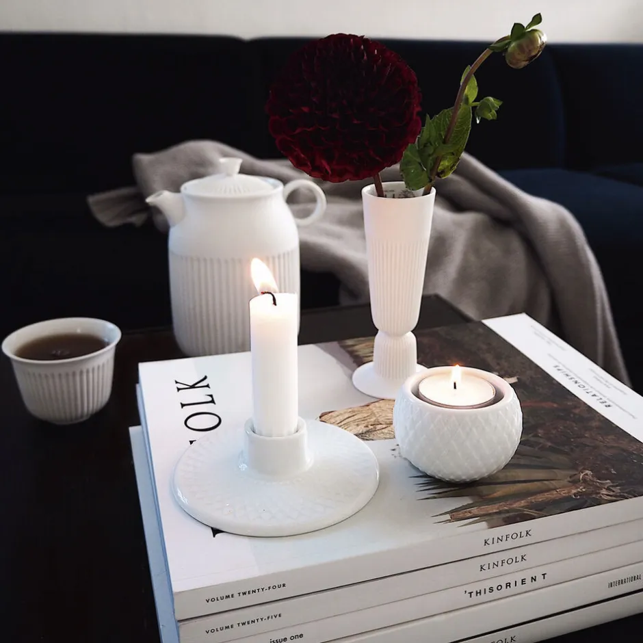 Lys & Lysestager<Lyngby Porcelæn Rhombe Kronelysestage, H 3 cm