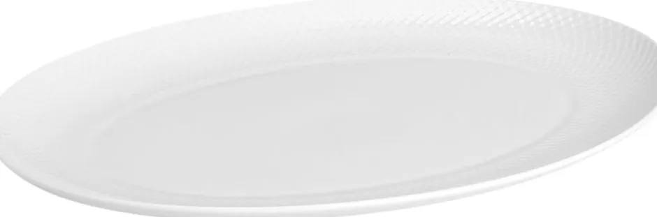 Skåle & Fade<Lyngby Porcelæn Rhombe Ovalt serveringsfad 42x32 hvid porcelæn