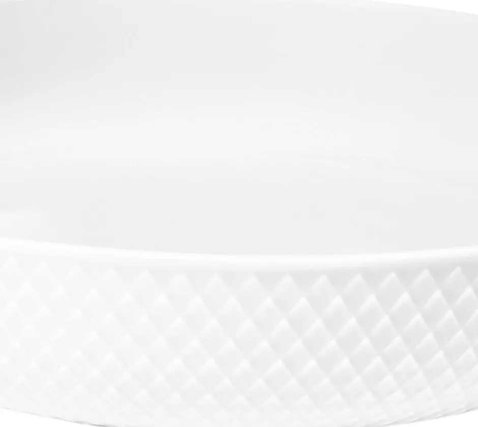Skåle & Fade<Lyngby Porcelæn Rhombe Serveringsskål Ø28 cm hvid