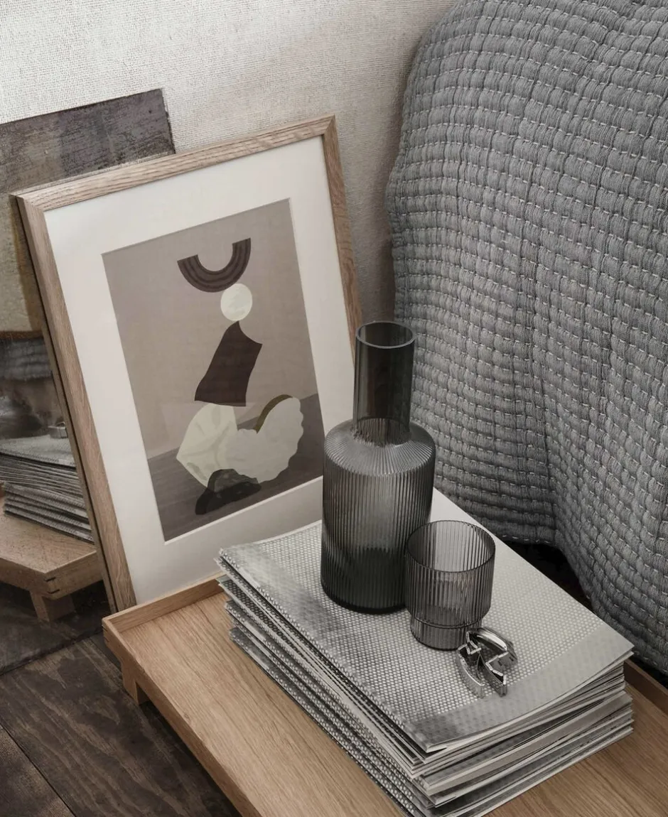 Karafler & Kander<Ferm Living Ripple Carafe - Smoked Grey