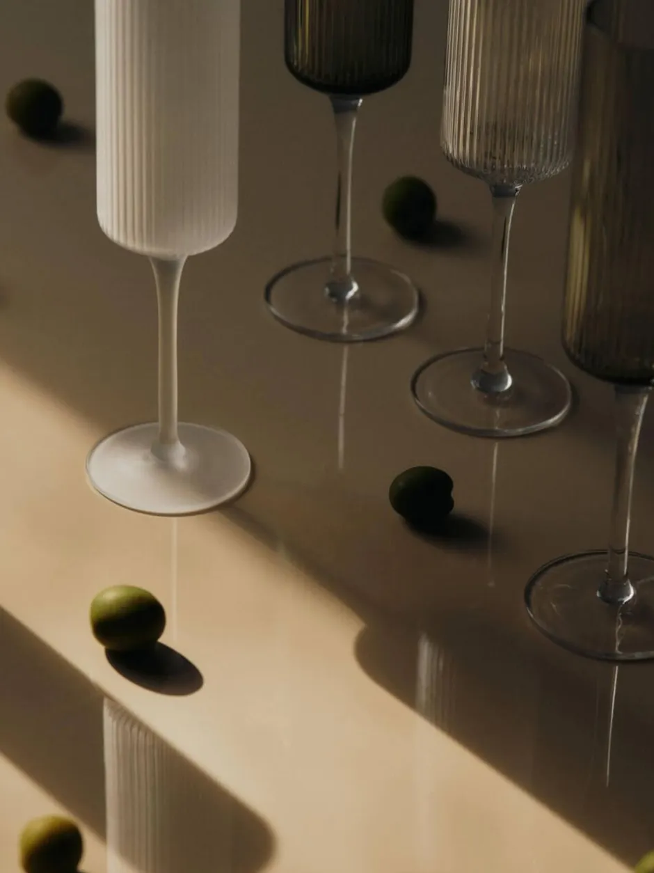 Glas<Ferm Living Ripple Champagne Flutes - Set of 2 - Clear