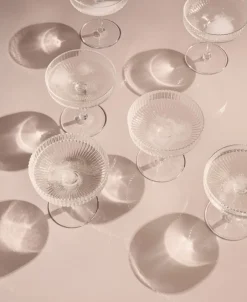 Glas<Ferm Living Ripple Champagne Saucers - Set of 2 - Clear