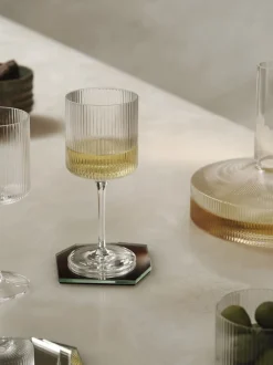 Glas<Ferm Living Ripple White Wine Glasses - Set of