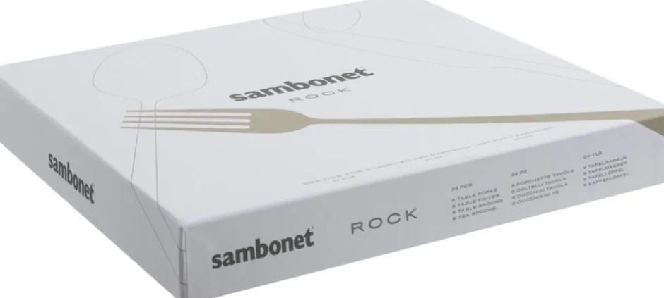 Bestik<Sambonet Rock, Edelstahl 18/10, bestiksæt 24pcs sh