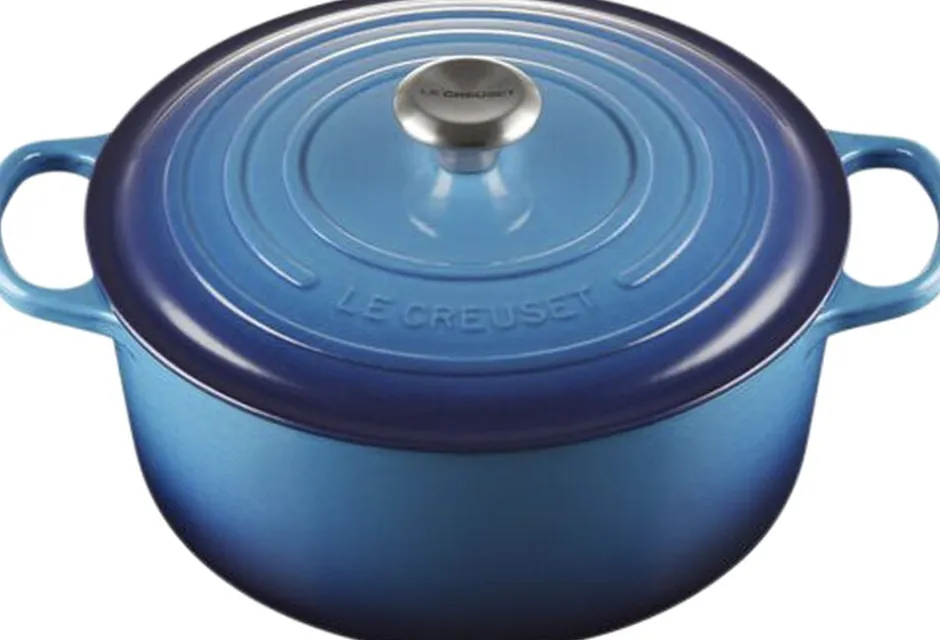 Gryder & Pander<Le Creuset Rund støbejernsgryde 6,7L Azure Blue