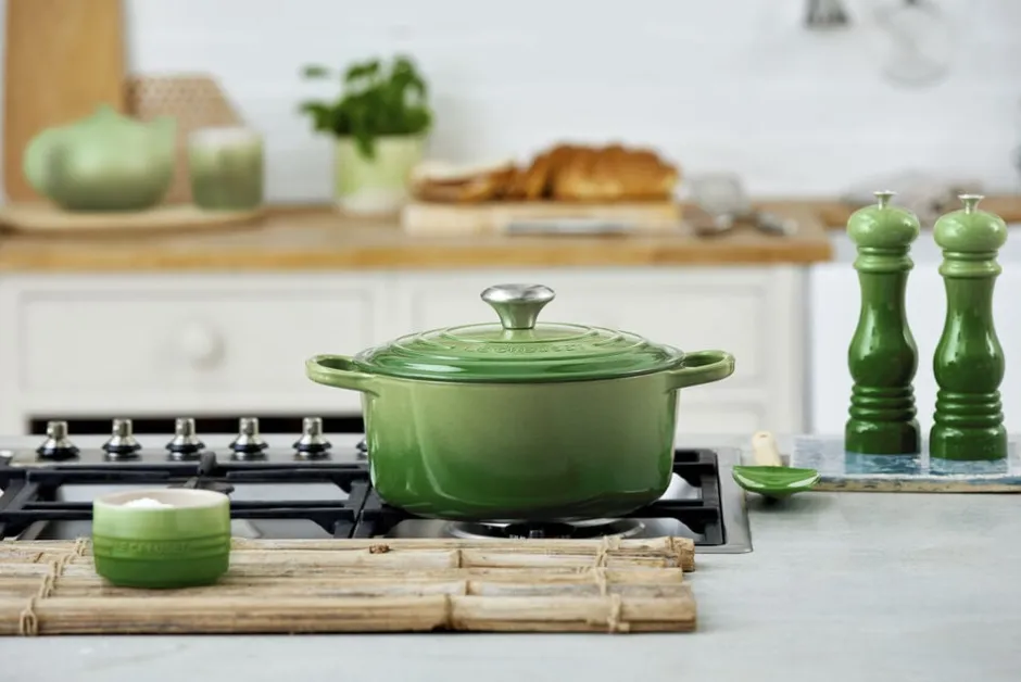 Gryder & Pander<Le Creuset Rund støbejernsgryde 4,2L Bamboo Green