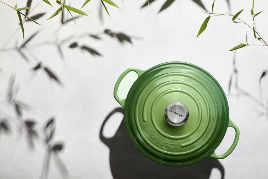 Gryder & Pander<Le Creuset Rund støbejernsgryde 4,2L Bamboo Green