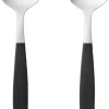 Bestik<Gense Salatbestik Focus de Luxe 26,8 cm Sort/Mat stål