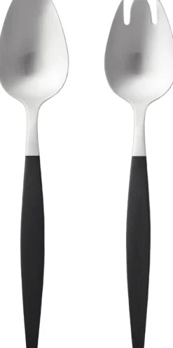 Bestik<Gense Salatbestik Focus de Luxe 26,8 cm Sort/Mat stål