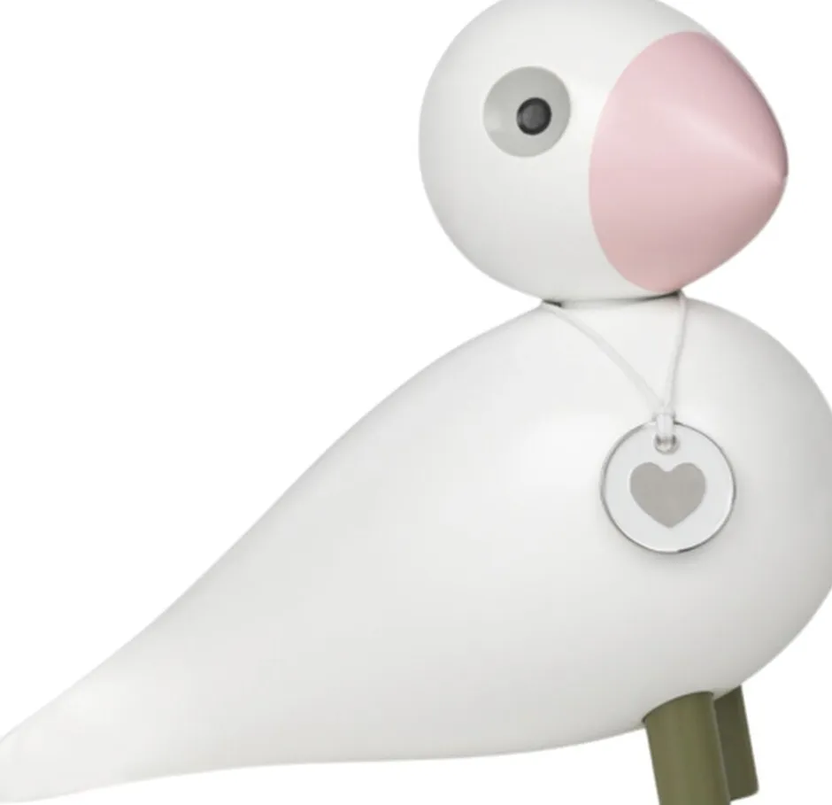 Figurer & Skulpturer<Kay Bojesen Sangfugl Love H15. 5 cm hvid/rosa