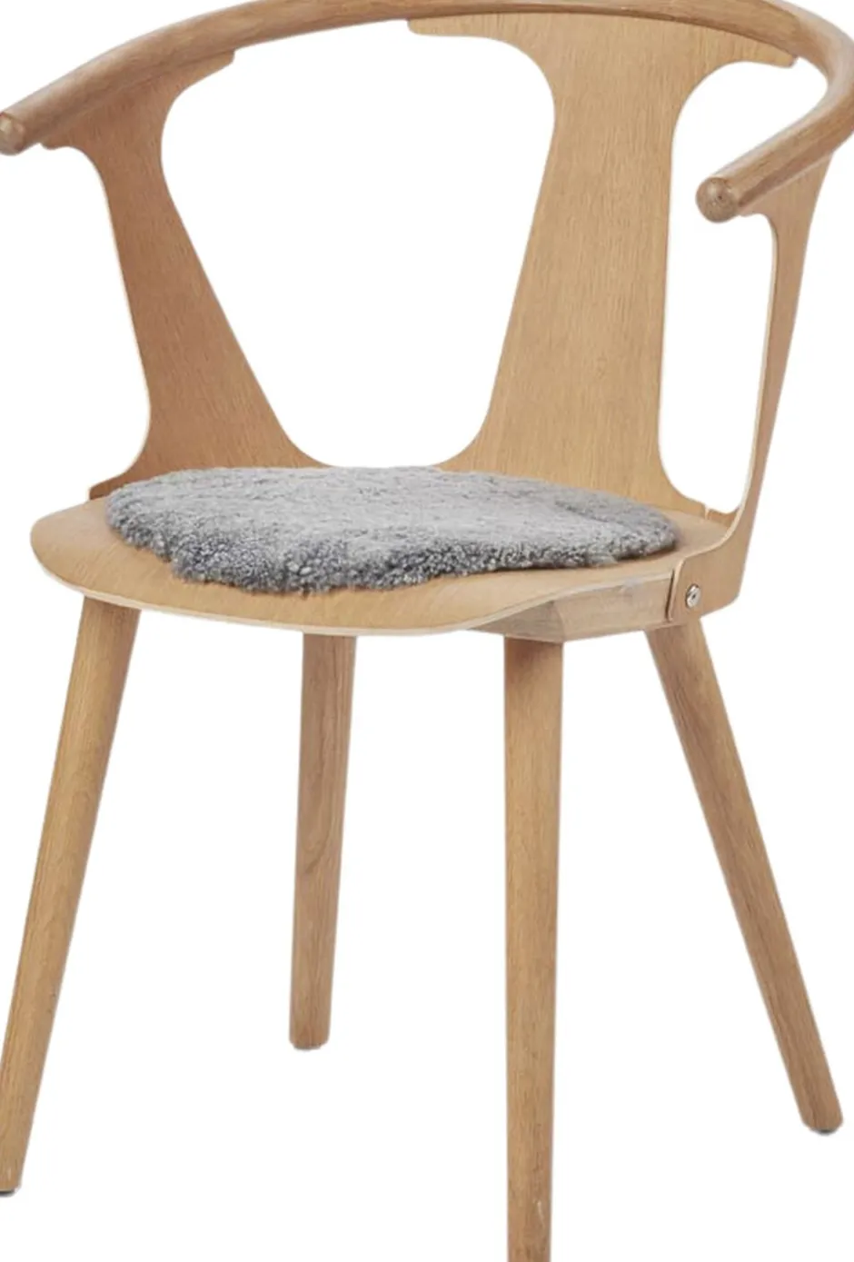 Skind<NATURES Collection Seat Cover, Short-Wool Curly New Zealand Sheepskin, Round Ø34 cm Light