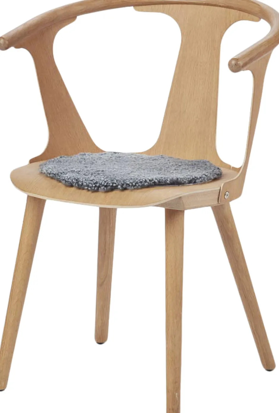 Skind<NATURES Collection Seat Cover, Short-Wool Curly New Zealand Sheepskin, Round Ø34 cm Graph