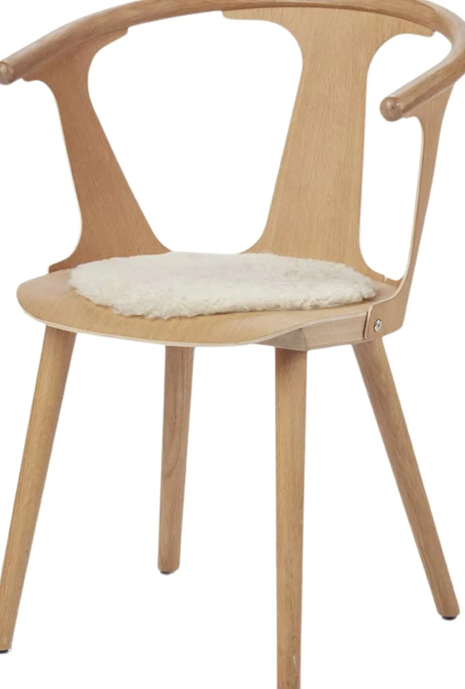 Skind<NATURES Collection Seat Cover, Short-Wool Curly New Zealand Sheepskin, Round Ø34 cm Moon