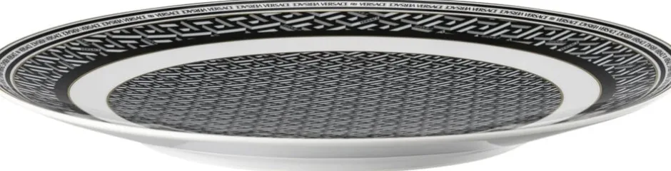 Bageartikler<Versace Service Plate 33cm, Signature Black, La Greca