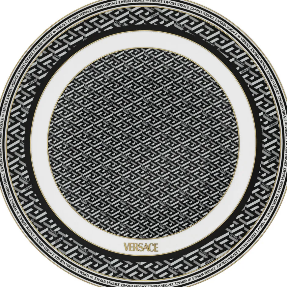 Bageartikler<Versace Service Plate 33cm, Signature Black, La Greca