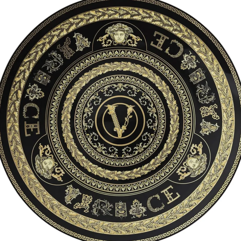 Tallerkener<Versace Service Plate 33cm, Virtus Gala Black,
