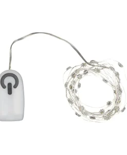 Lyskæder<Sirius Silke miniblomst lyskæde 40L m/ timer, Klar/sølv