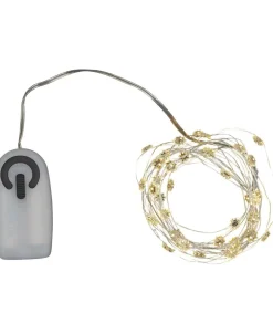 Lyskæder<Sirius Silke miniblomst lyskæde 40L m/ timer, Klar/sølv