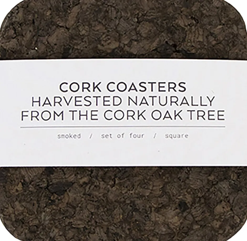 Tilbehør Til Bordet<LIGA Smoked Cork Firkantet Glasbrik Sæt