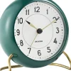 Ure & Vejrstationer<Arne Jacobsen Clocks Station bordur grøn/hvid, Ø 11 cm, alarm