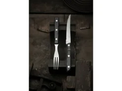 Bestik<Gense Steakbestik/grillbestik Old Farmer black 12 dele Sort/Stål