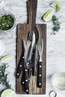 Bestik<Gense Steakbestik/grillbestik Old Farmer black 12 dele Sort/Stål