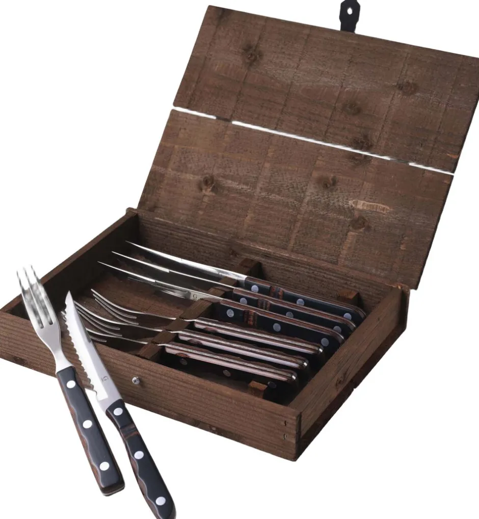 Bestik<Gense Steakbestik/grillbestik Old farmer classic 8 dele Træ/Stål
