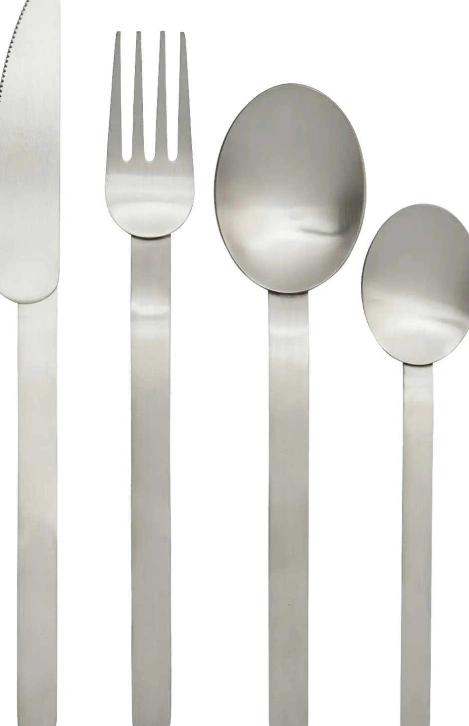 Bestik<Ferm Living Stelo Cutlery - Set of 4 - Brushed Stainless Steel