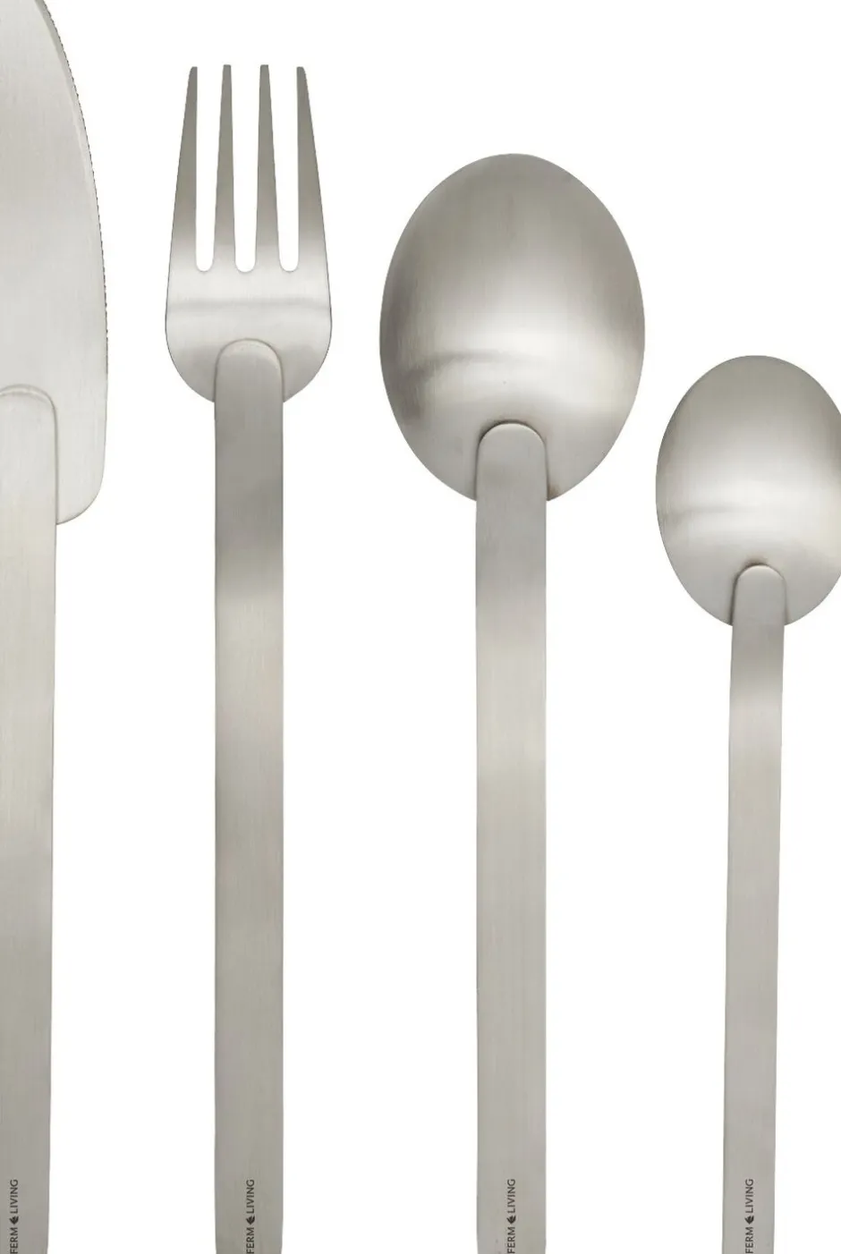 Bestik<Ferm Living Stelo Cutlery - Set of 4 - Brushed Stainless Steel