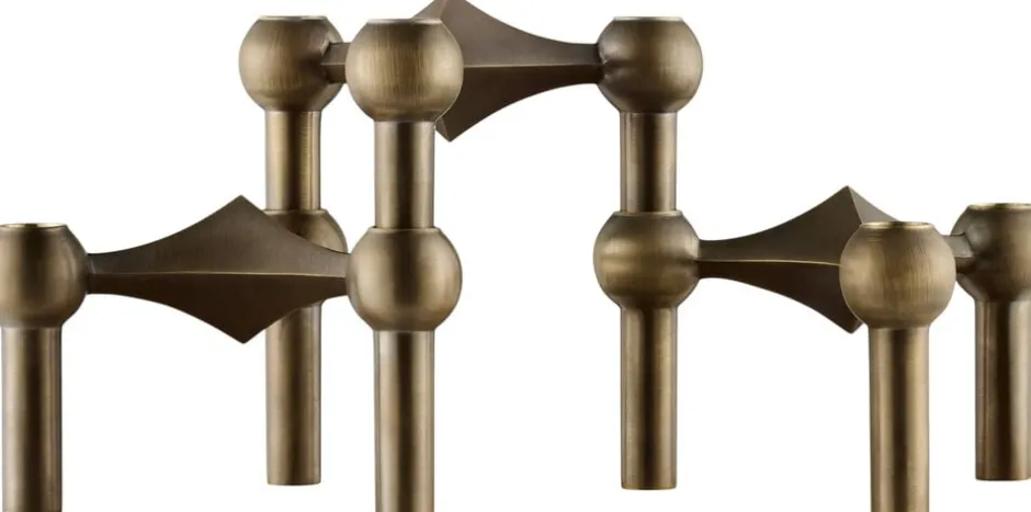 Lys & Lysestager<STOFF Nagel candle holder/stage set with 3 pcs - bronzed bra
