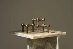 Lys & Lysestager<STOFF Nagel candle holder/stage set with 3 pcs - bronzed bra