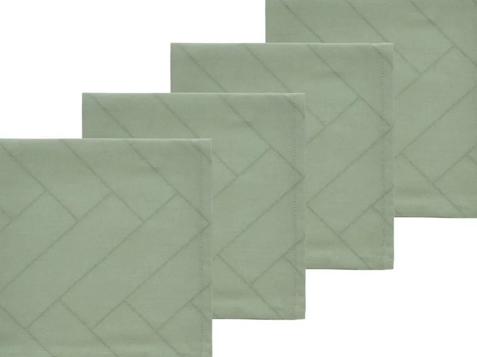 Tekstiler Til Borddækning<Södahl Stofservietter Tiles Hedge green 4 stk.