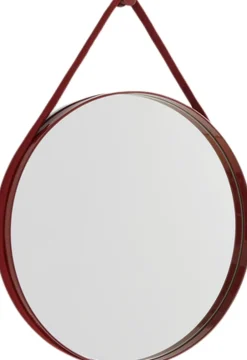 Spejle<Hay Strap Mirror No 2, Ø50 Red