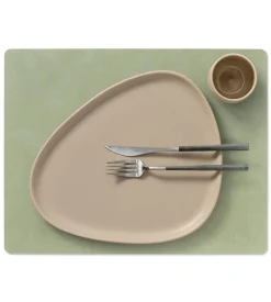 Tekstiler Til Borddækning<LIND DNA TABLE MAT SQUARE L 35X45CM NUPO olive green
