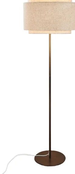 Gulvlamper<DFTP TAKAI FLOOR E27 BRUNISH BRASS BEIGE SHADE
