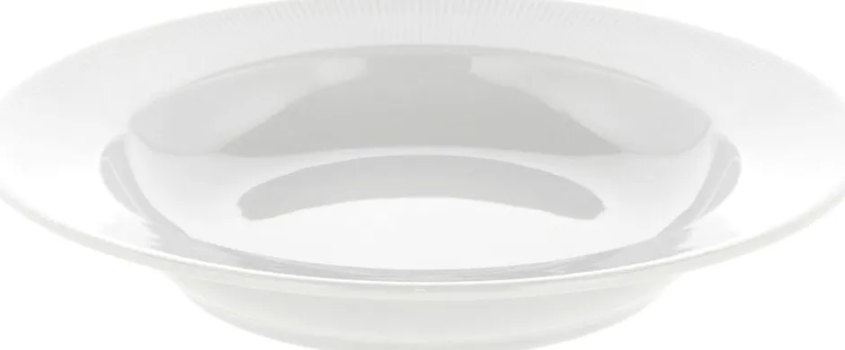 Tallerkener<Pillivuyt Tallerken dyb med fane Eventail 22 cm Hvid