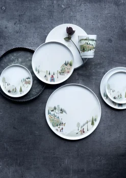 Tallerkener<Pillivuyt Tallerken flad lige kant Vinter 20 cm Hvid Ovnfast porcelæn