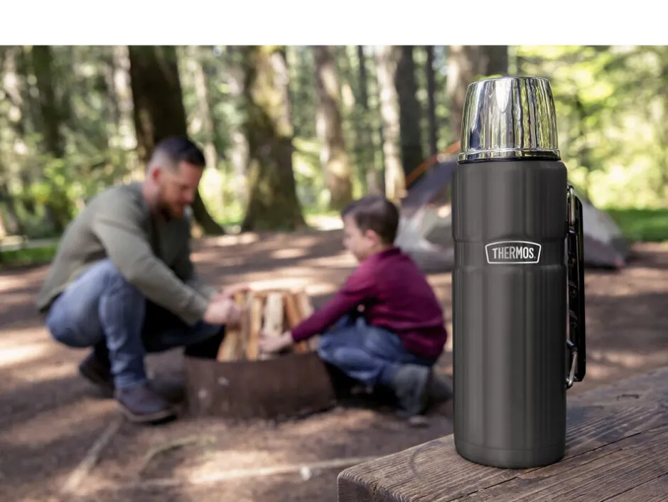 Opbevaring<Thermos Termoflaske Stainless King 1,2 liter Sort Rustfrit stål