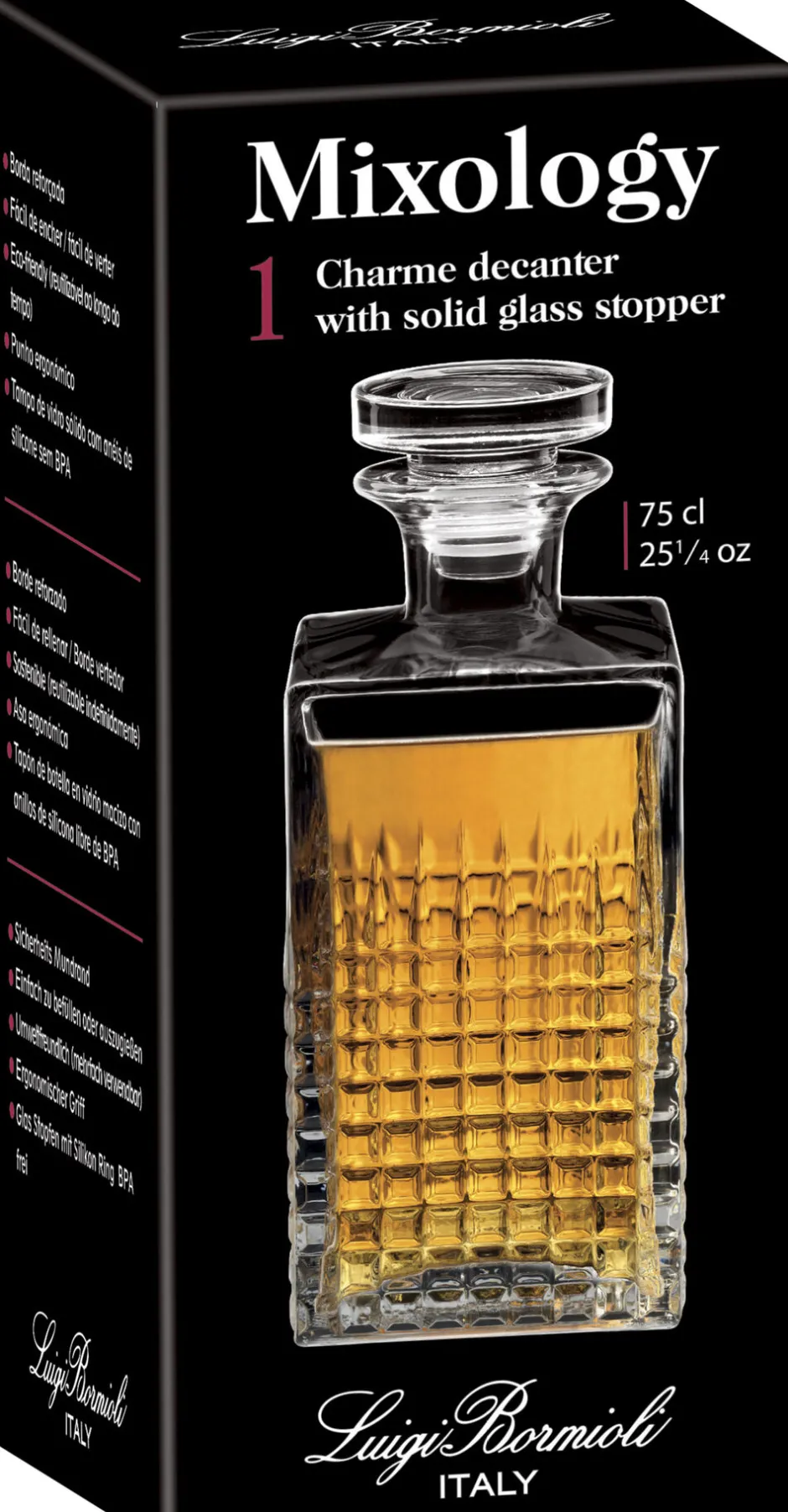 Karafler & Kander<Luigi Bormioli Textures karaffel klar 75 cl L8,5cm B8,5cm H20,7cm