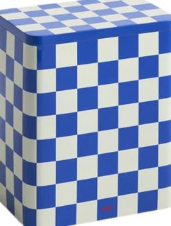 Opbevaring<Hay Tin Container-Large-Blue and off-wh