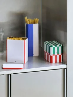 Opbevaring<Hay Tin Container-Small-Red and off-white