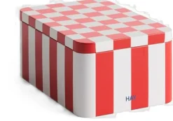 Opbevaring<Hay Tin Container-Small-Red and off-whi