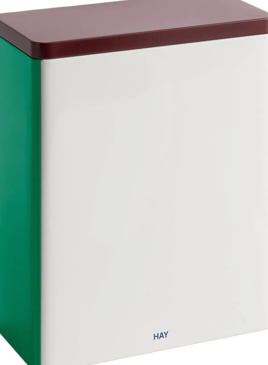 Opbevaring<Hay Tin Container-X-Large-Off-White, burgundy and green