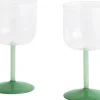 Glas<Hay Tint Wine Glass-Set of 2-Clear, jade light green and jade dark green